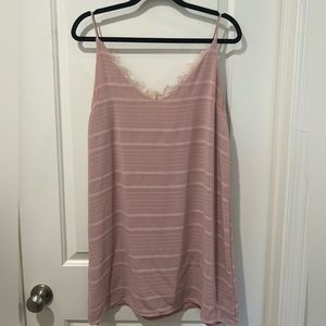 BP Spaghetti Strap Lined Pink Lace Chiffon Slip Shift Dress